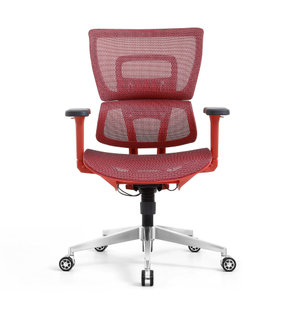 Ergonomic Swiveling Mid-back Red Chair W180TC-3