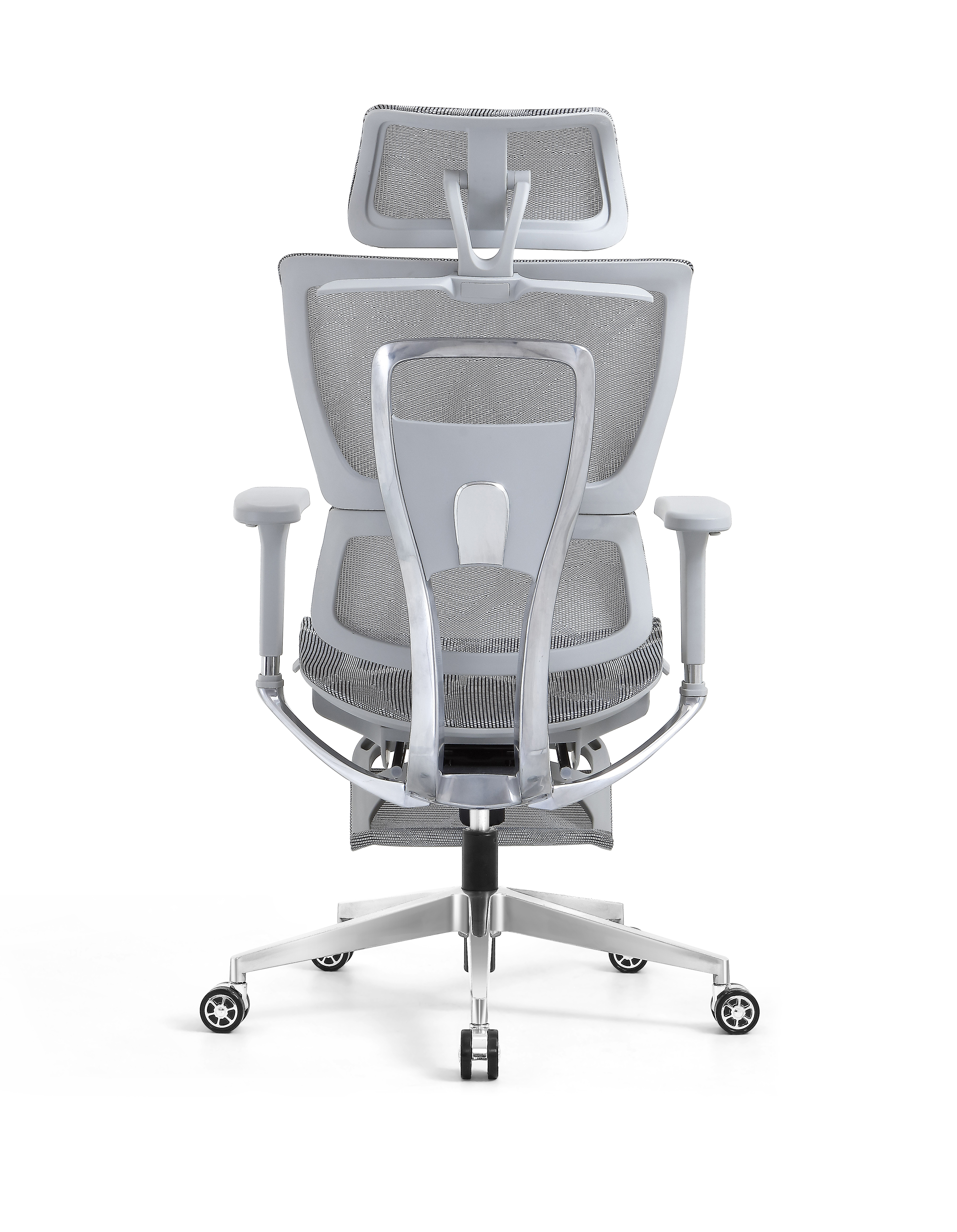 Ergonomic Swiveling High-back Grey Chair LW180TA-2 with Footrest