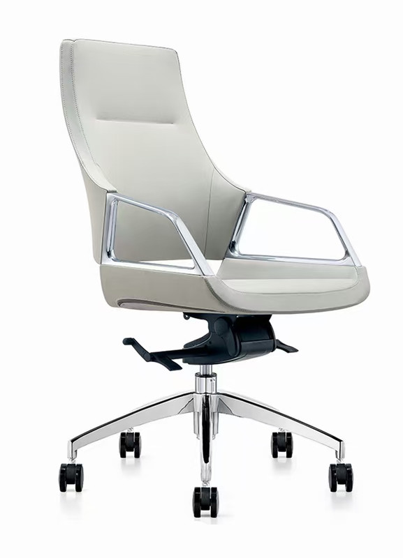 RUNZHI 2296A White Leather Chair & PU 