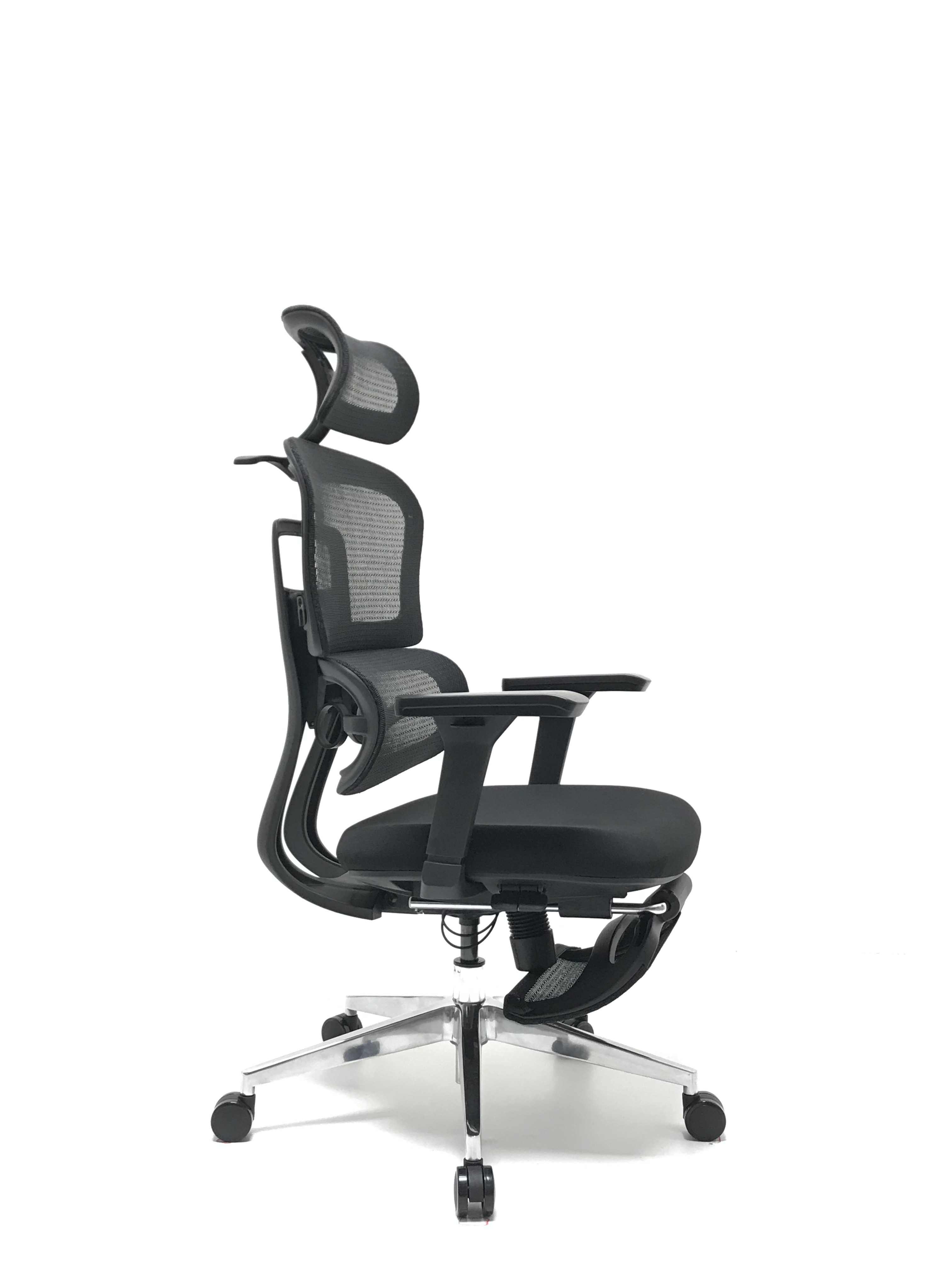 Ergonomic Swiveling High-back Black Chair M181A-1 with Footrest for Office Meeting Room