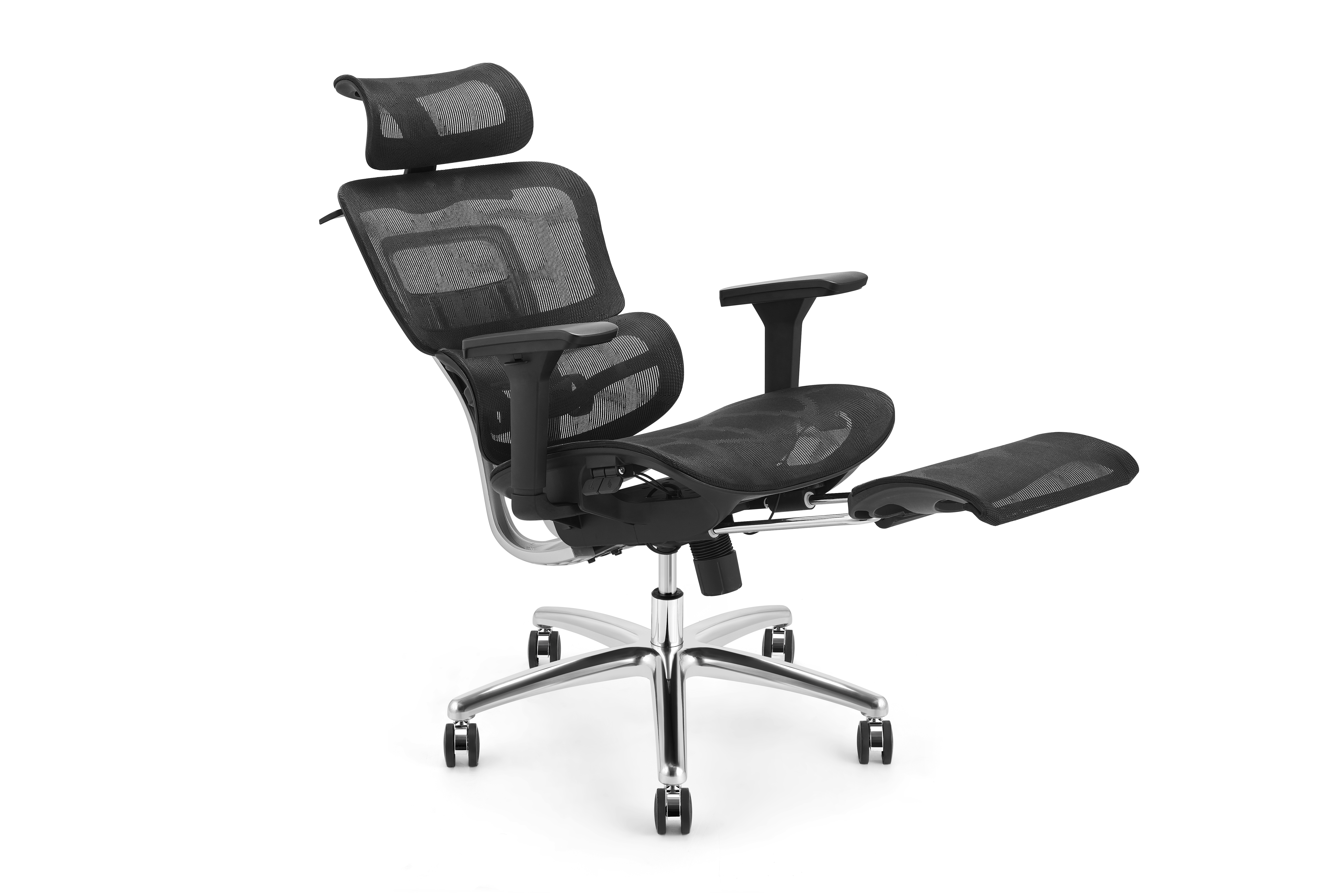 Ergonomic Swiveling High-back Black Chair M181A-1 Footrest AL Base for Office Meeting Room