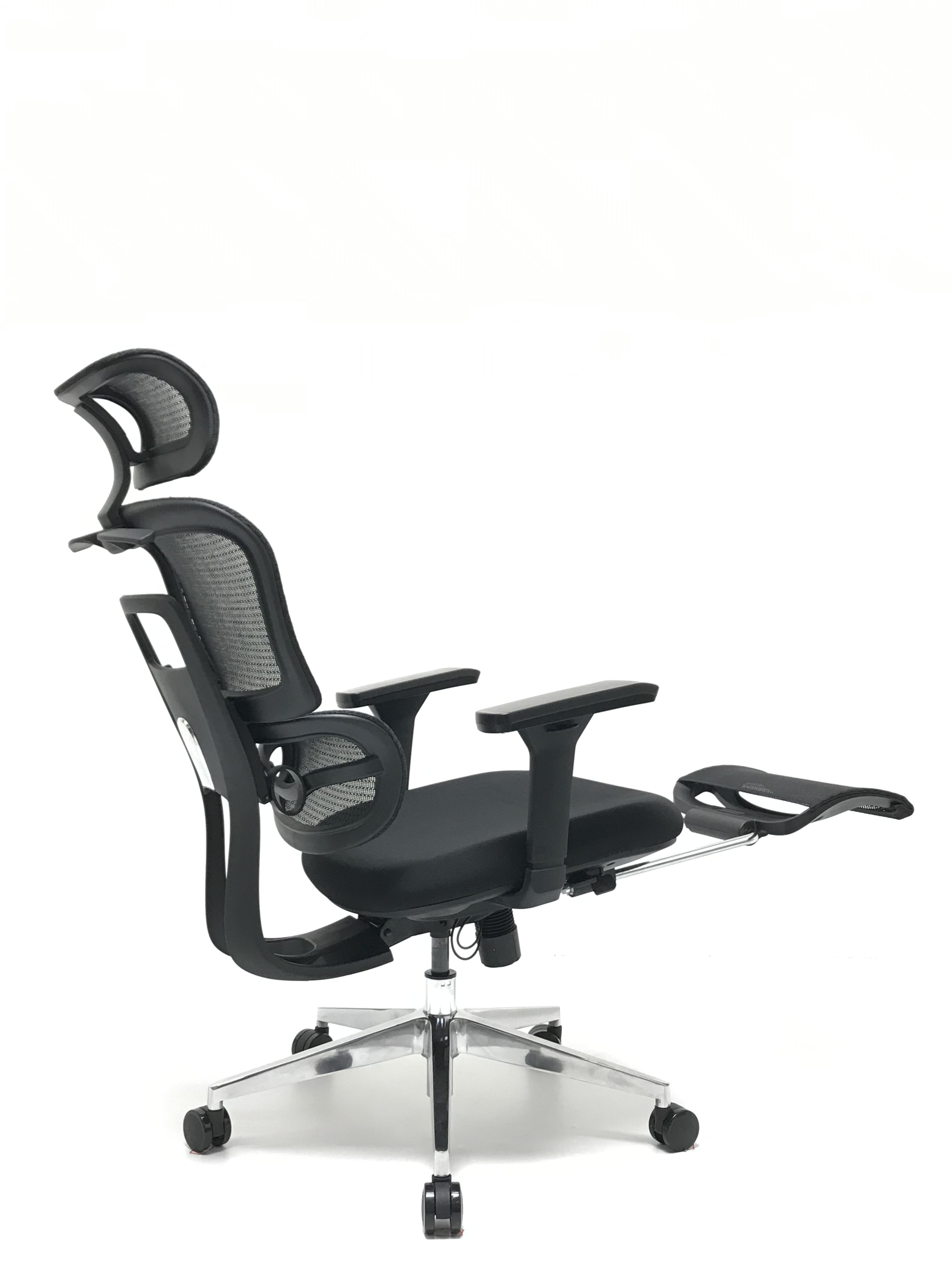 Ergonomic Swiveling High-back Black Chair M181A-1 with Footrest for Office Meeting Room