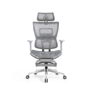 Ergonomic Swiveling High-back Grey Chair LW180TA-2 with Footrest