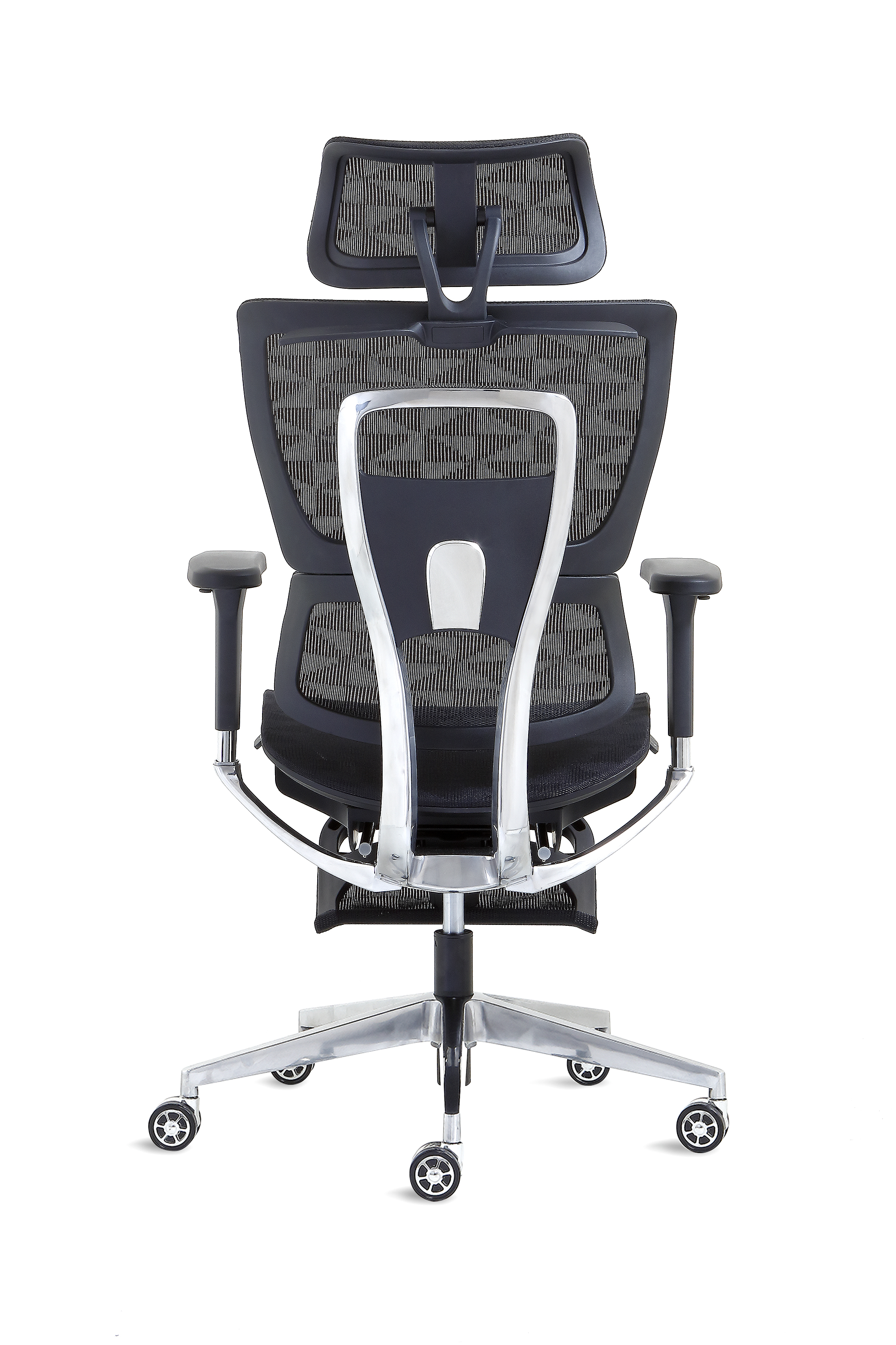 Ergonomic Swiveling High-back Black Chair LW180TA-1 with Footrest