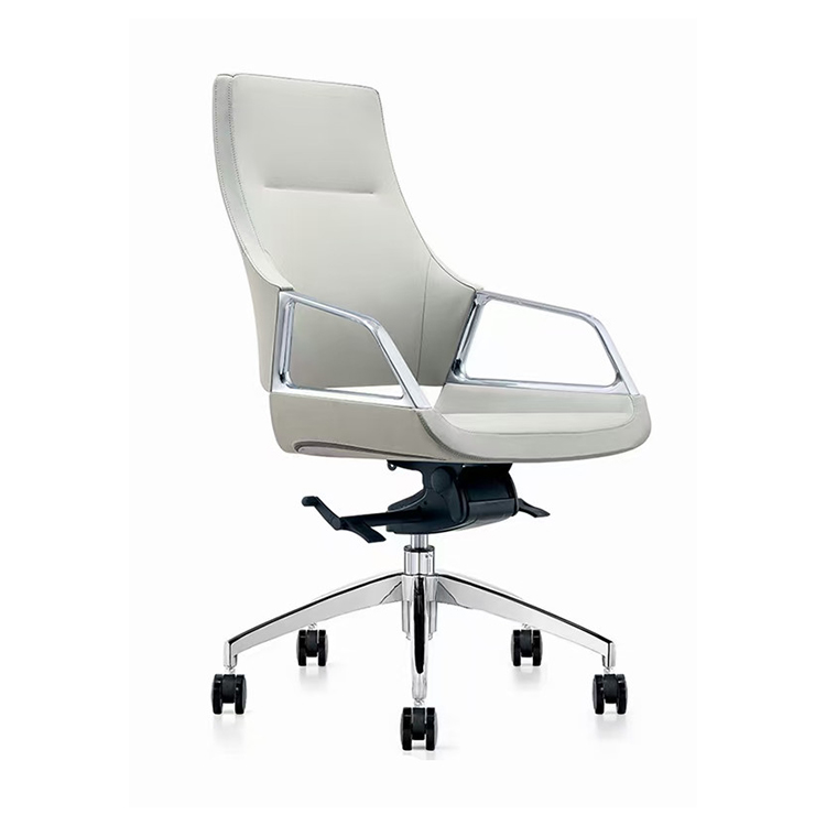 RUNZHI 2296C White Leather Chair & PU 