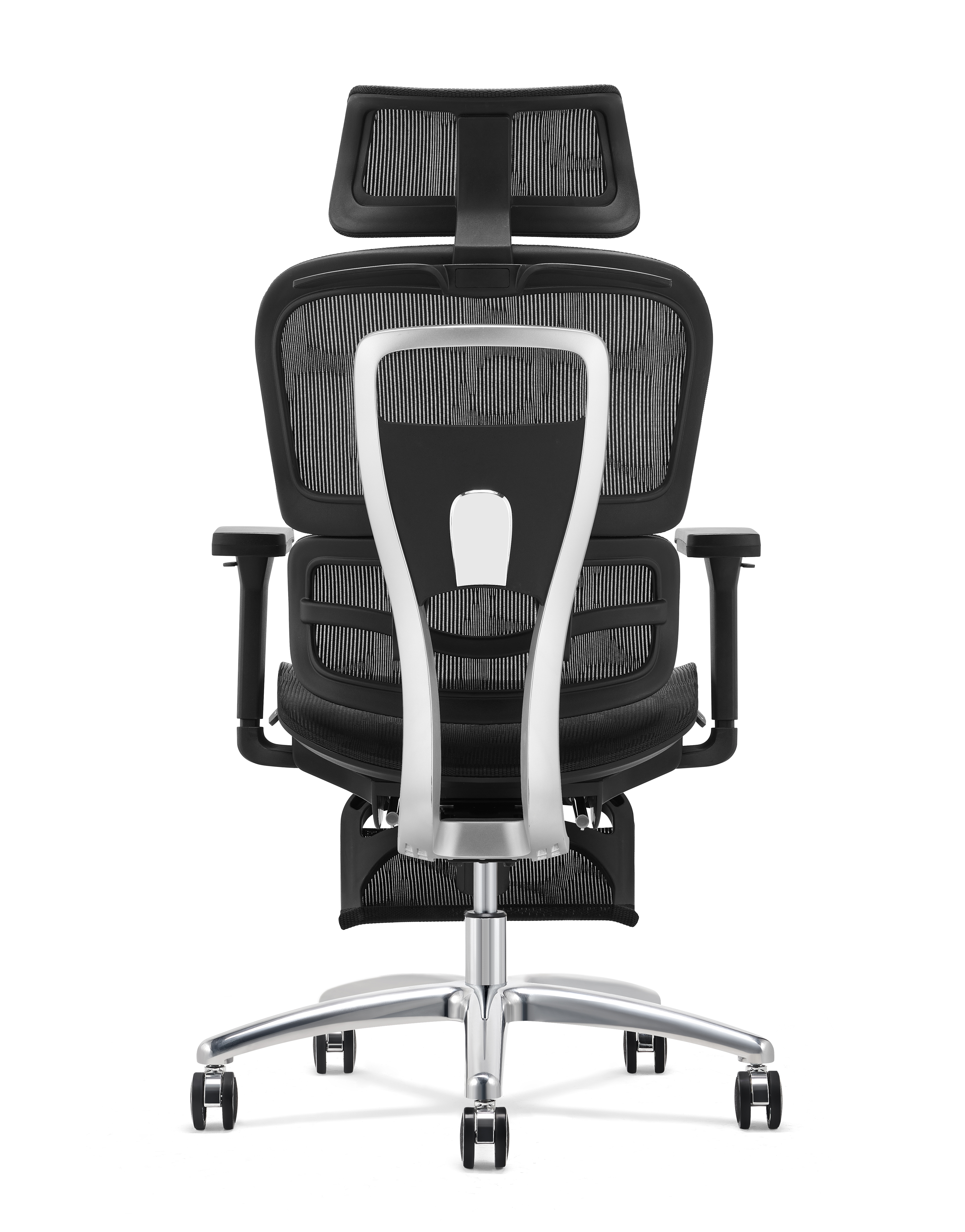 Ergonomic Swiveling High-back Black Chair M181A-1 Footrest AL Base for Office Meeting Room