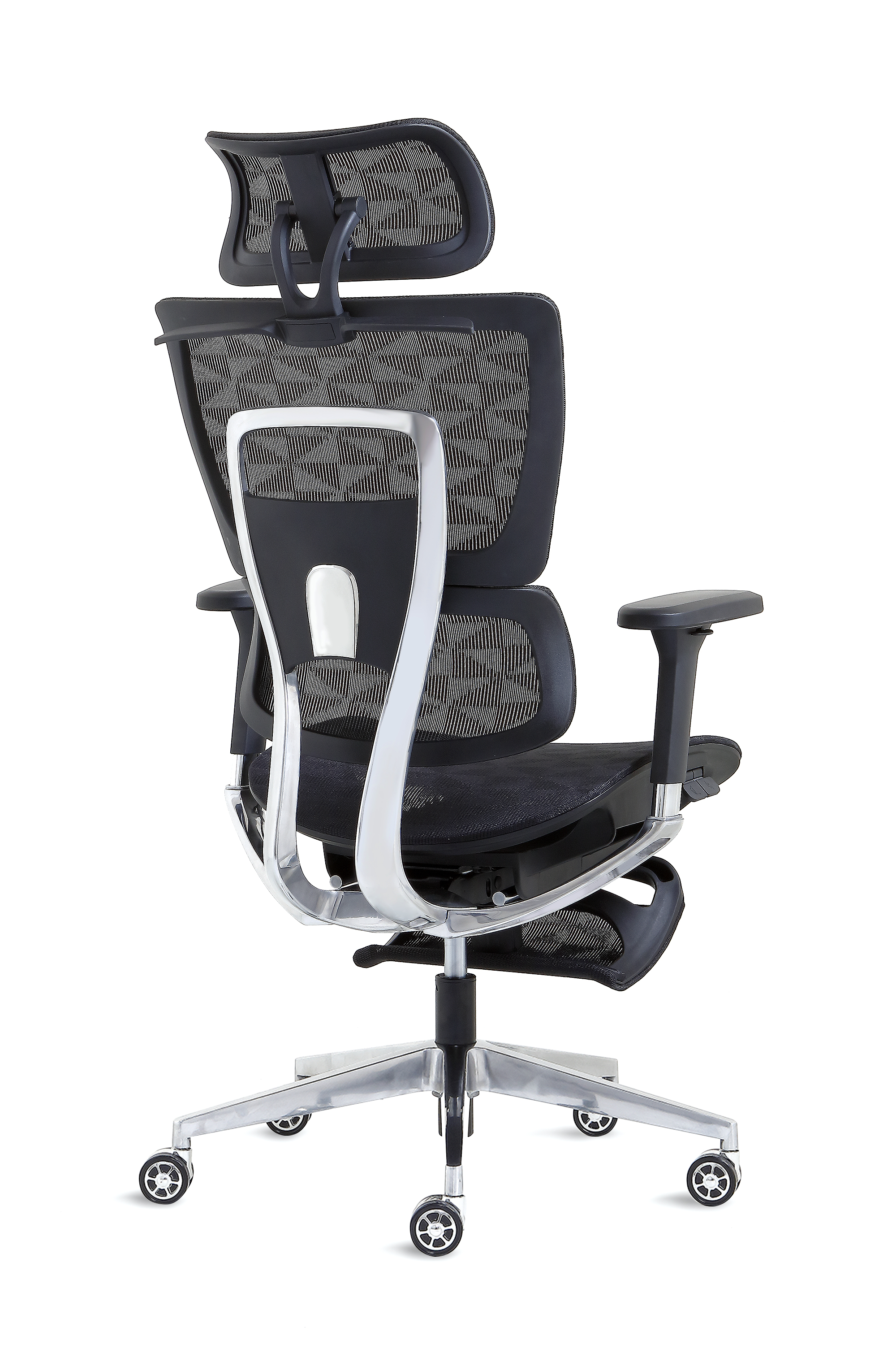 Ergonomic Swiveling High-back Black Chair LW180TA-1 with Footrest