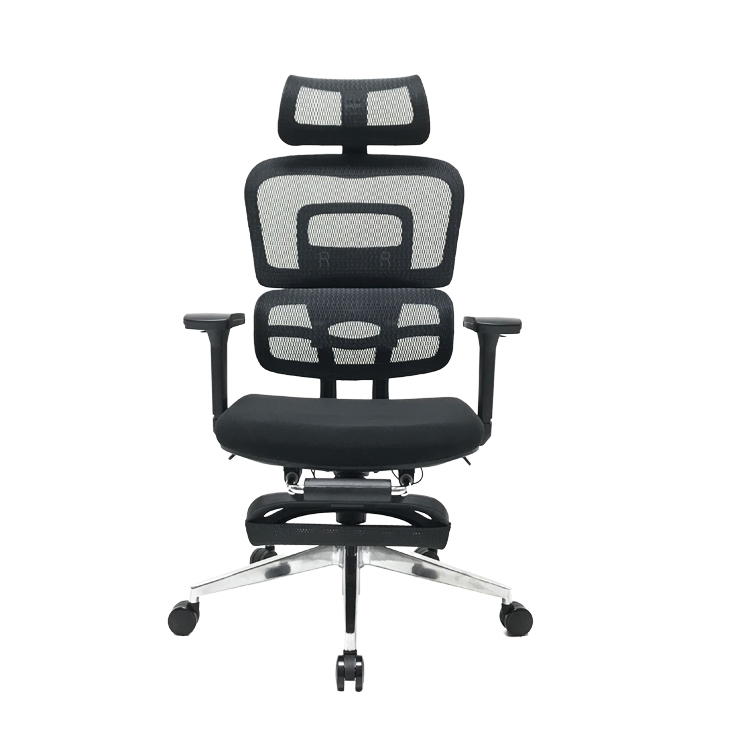 Ergonomic Swiveling High-back Grey Chair M181A-1 with Footrest for Office Meeting Room