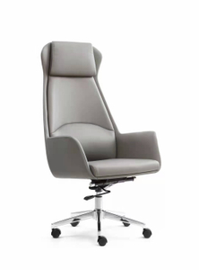 RUNZHI 2362A Mermaid Grey Leather Chair & PU 