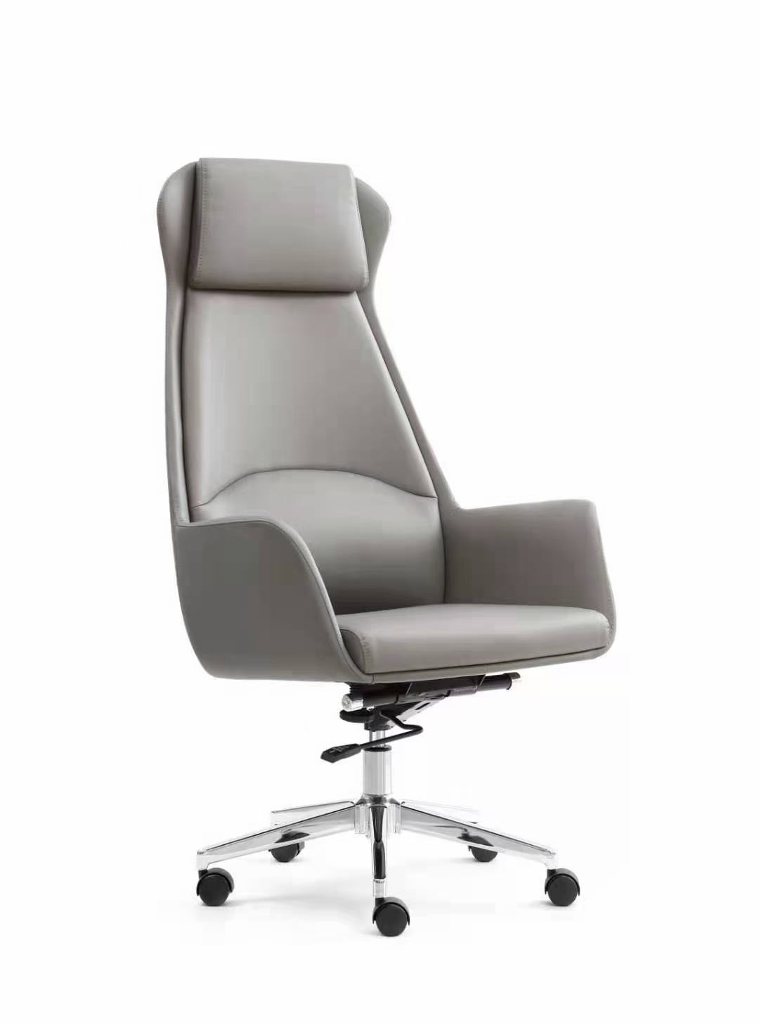RUNZHI 2362A Mermaid Grey Leather Chair & PU 