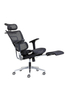 Ergonomic Swiveling High-back Black Chair LW180TA-1 with Footrest