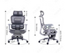 Ergonomic Swiveling High-back Grey Chair LW181TA-2 Footrest for Office Meeting Room