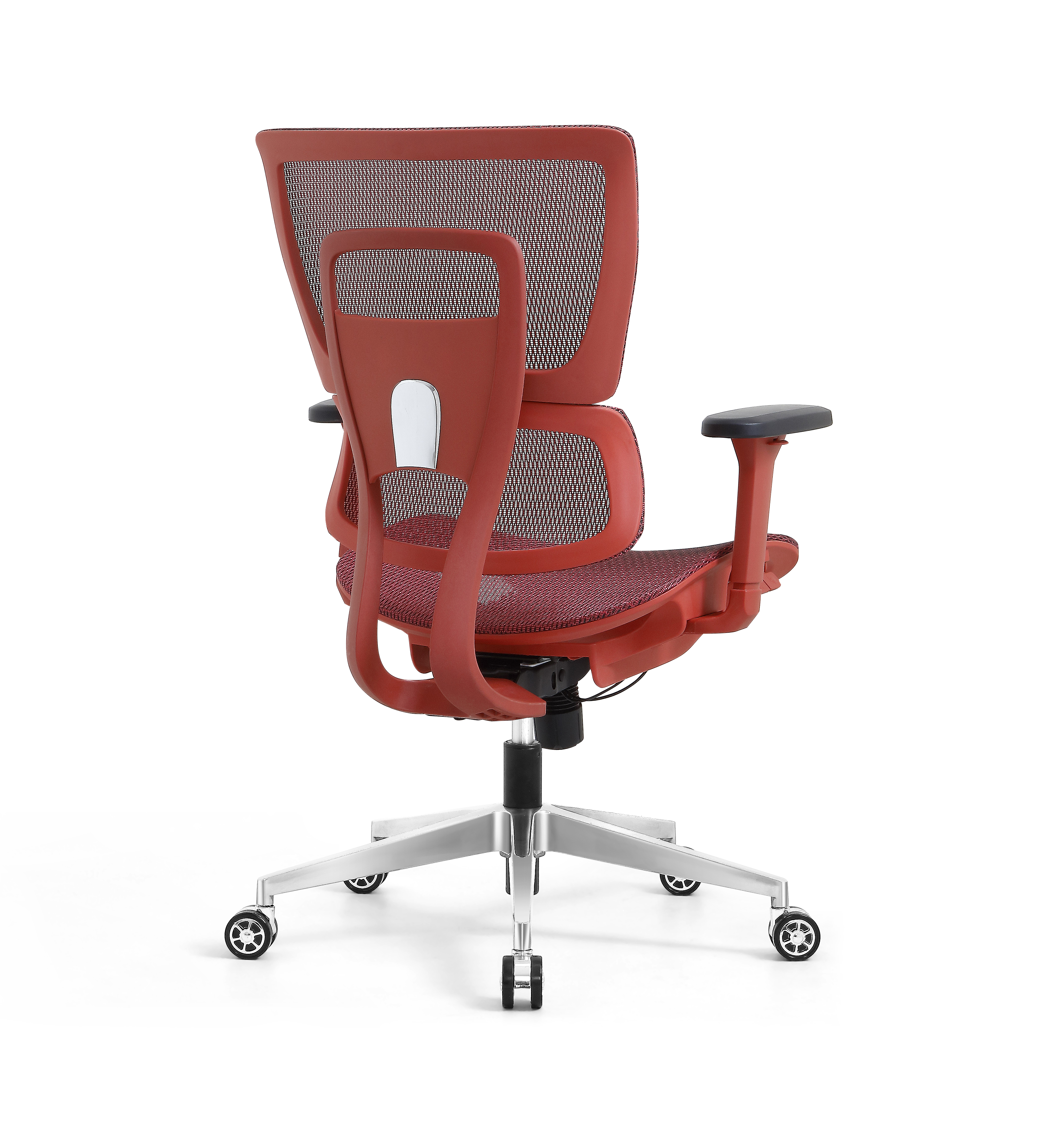 Ergonomic Swiveling Mid-back Red Chair W180TC-3