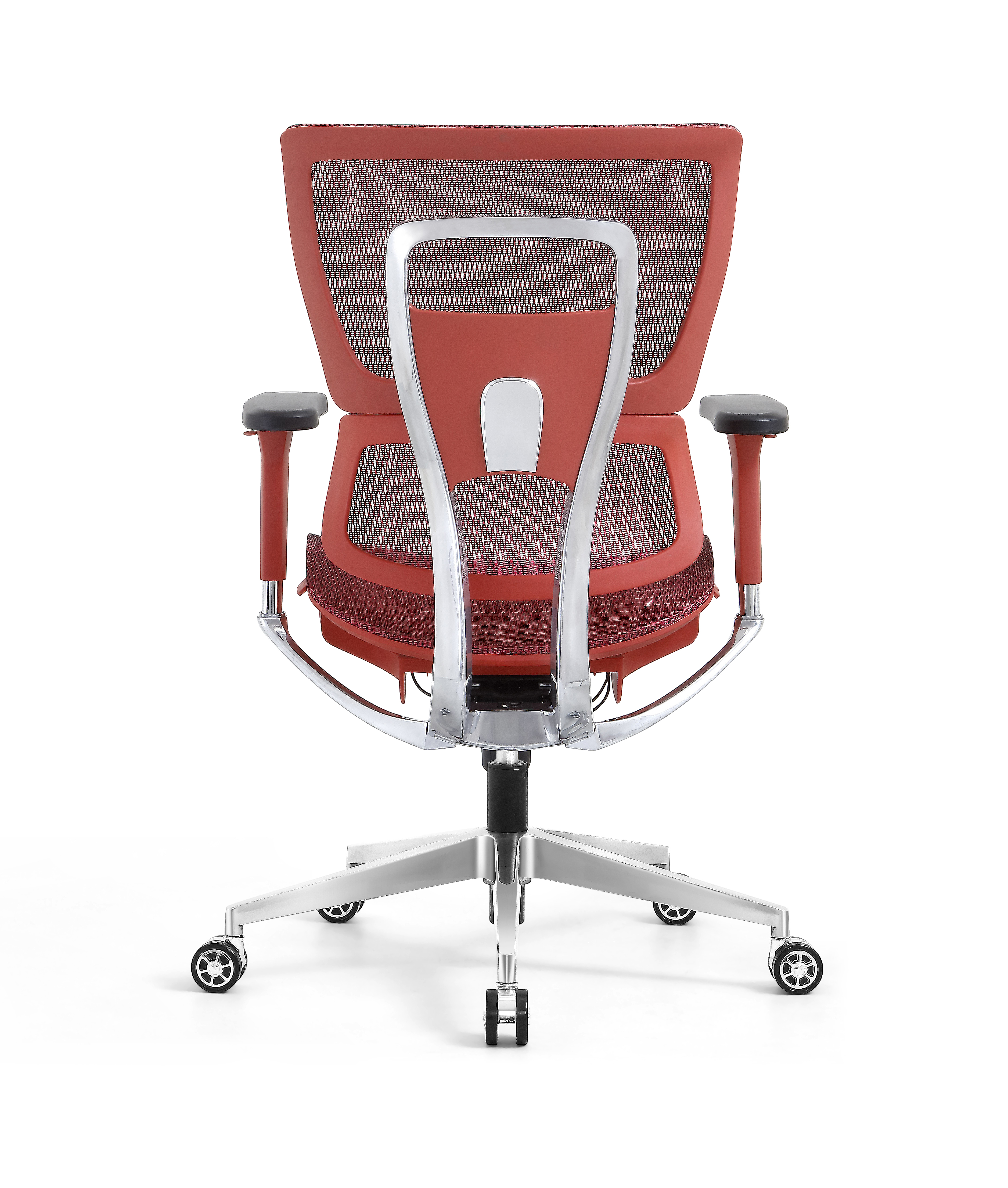 Ergonomic Swiveling Mid-back Red Chair LW180TC-3