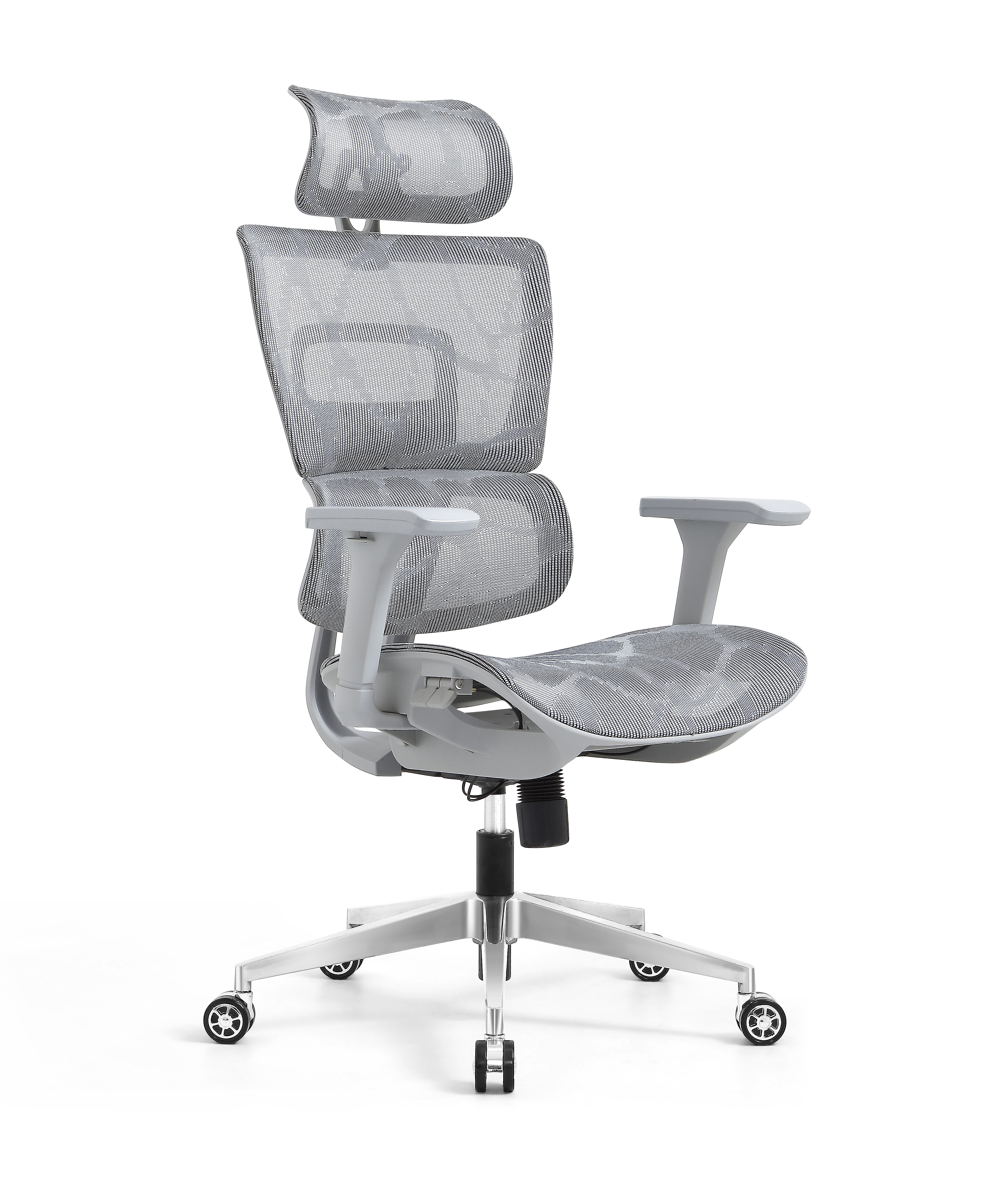 Ergonomic Swiveling High-back Grey Chair W180TA-1