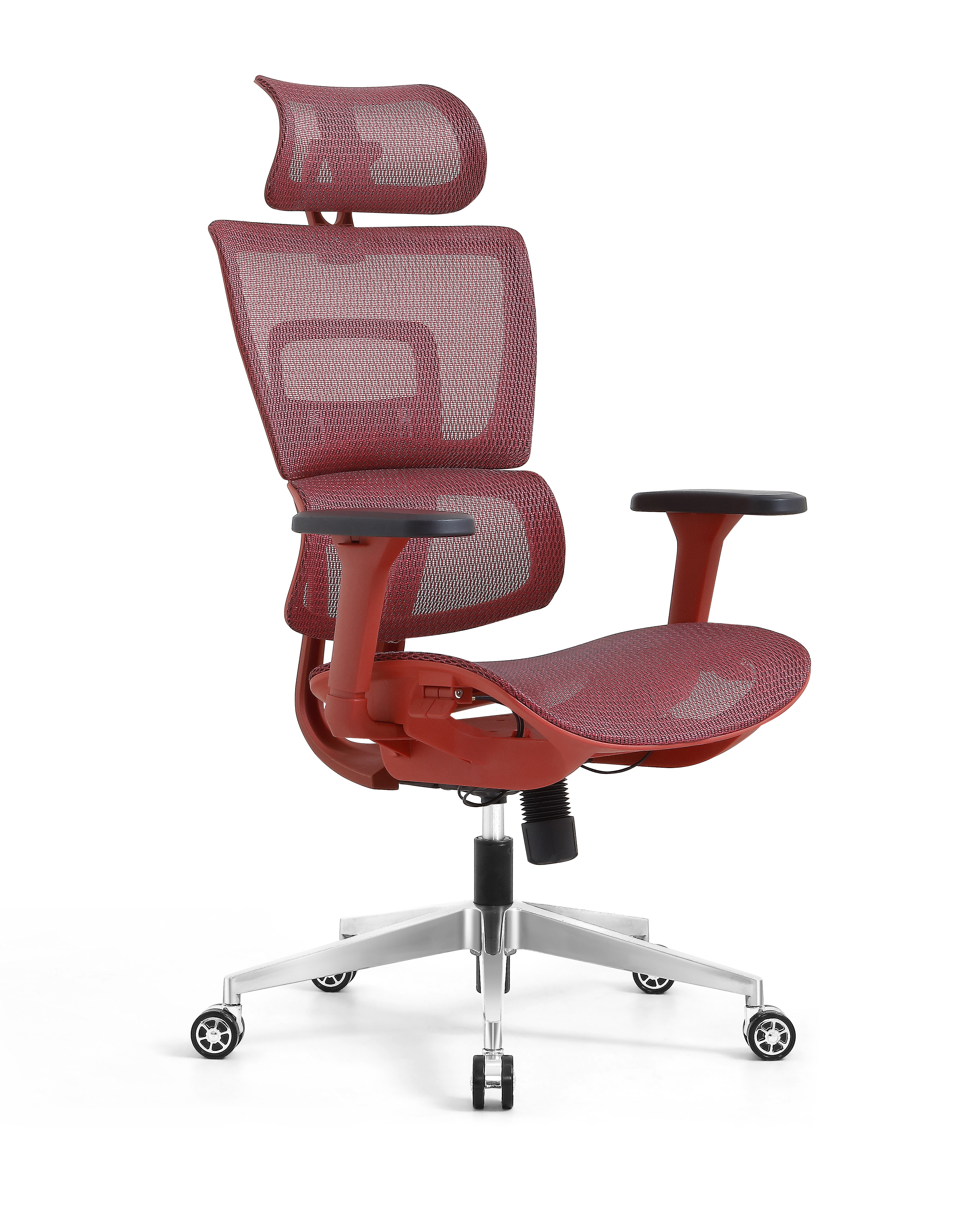 Ergonomic Swiveling High-back Red Chair W180TA-1