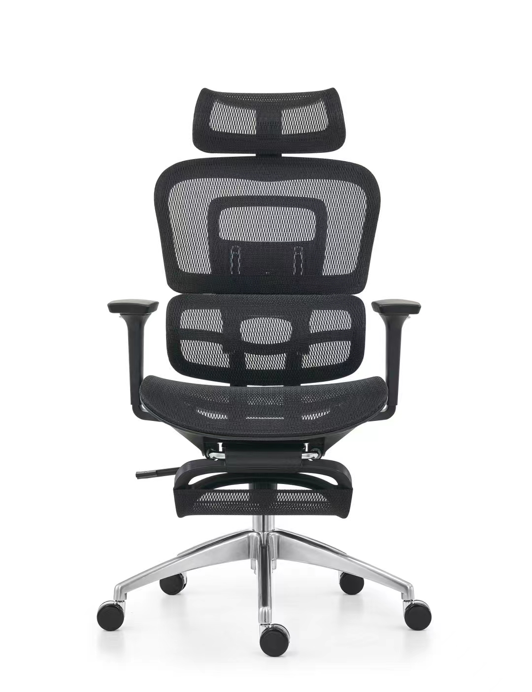 Ergonomic Swiveling High-back Black Chair M181A-1 Mesh AL Base for Office Meeting Room