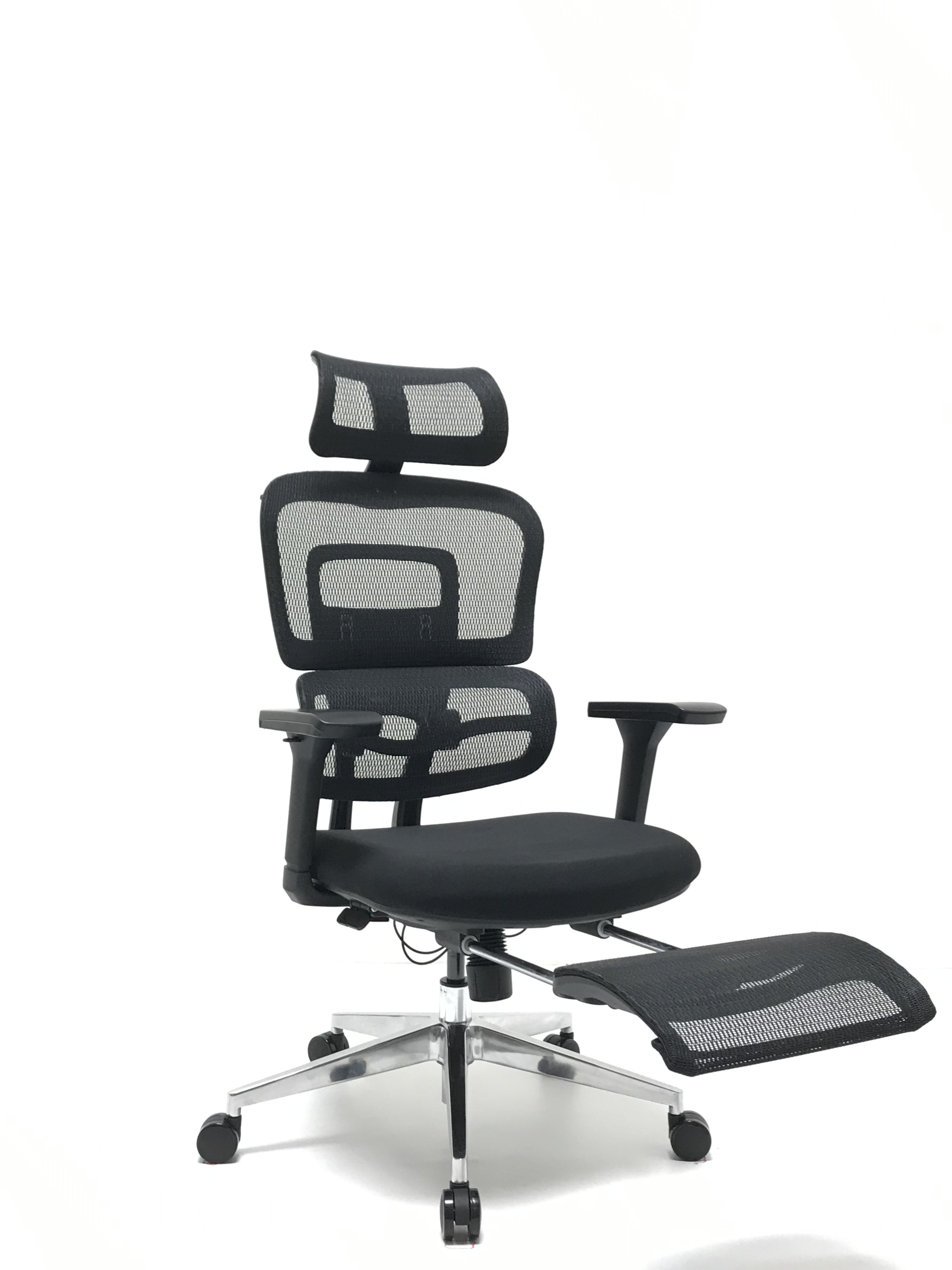 Ergonomic Swiveling High-back Black Chair M181A-1 with Footrest for Office Meeting Room