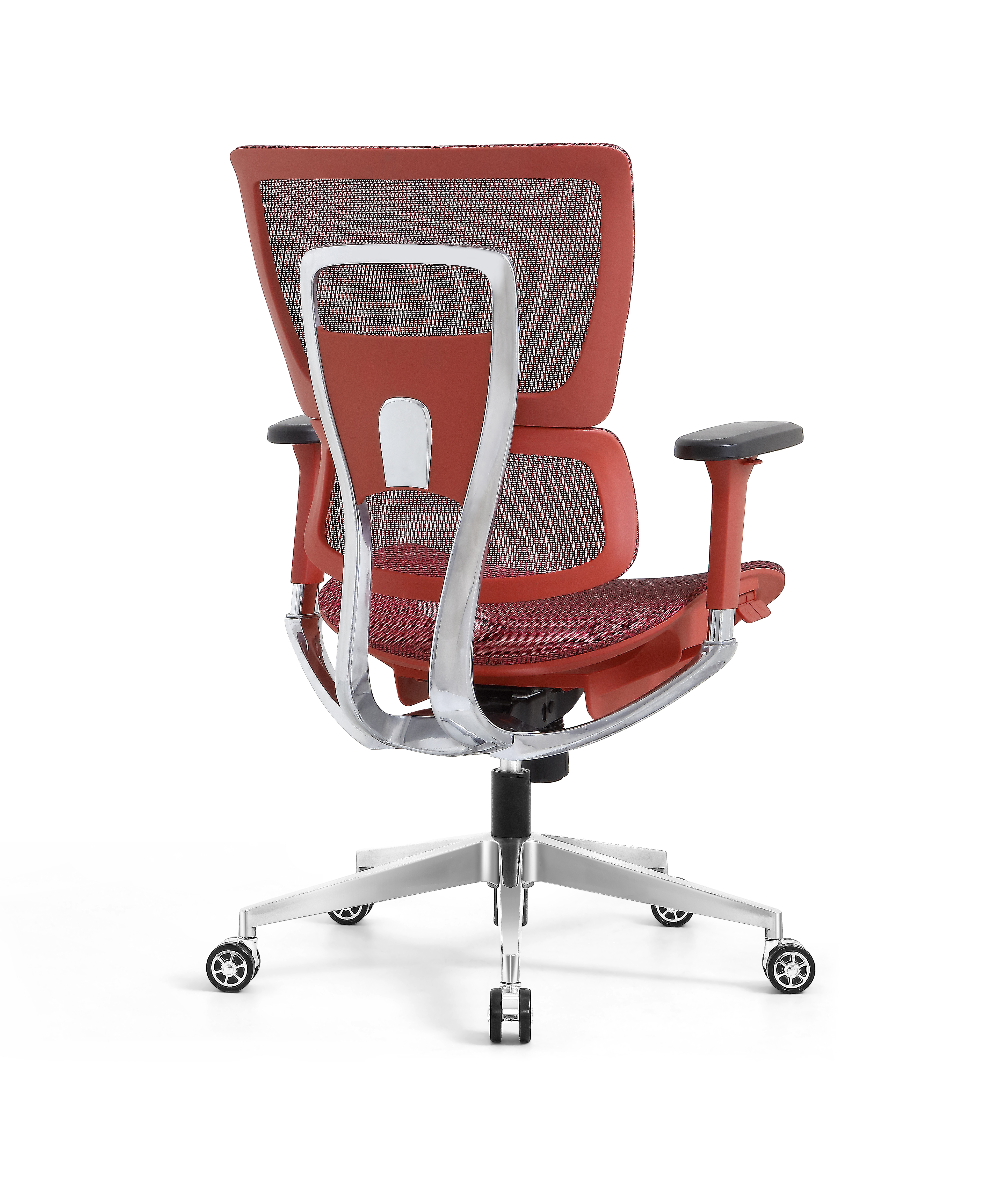 Ergonomic Swiveling Mid-back Red Chair LW180TC-3